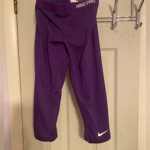 Purple Cropped Nike Pros